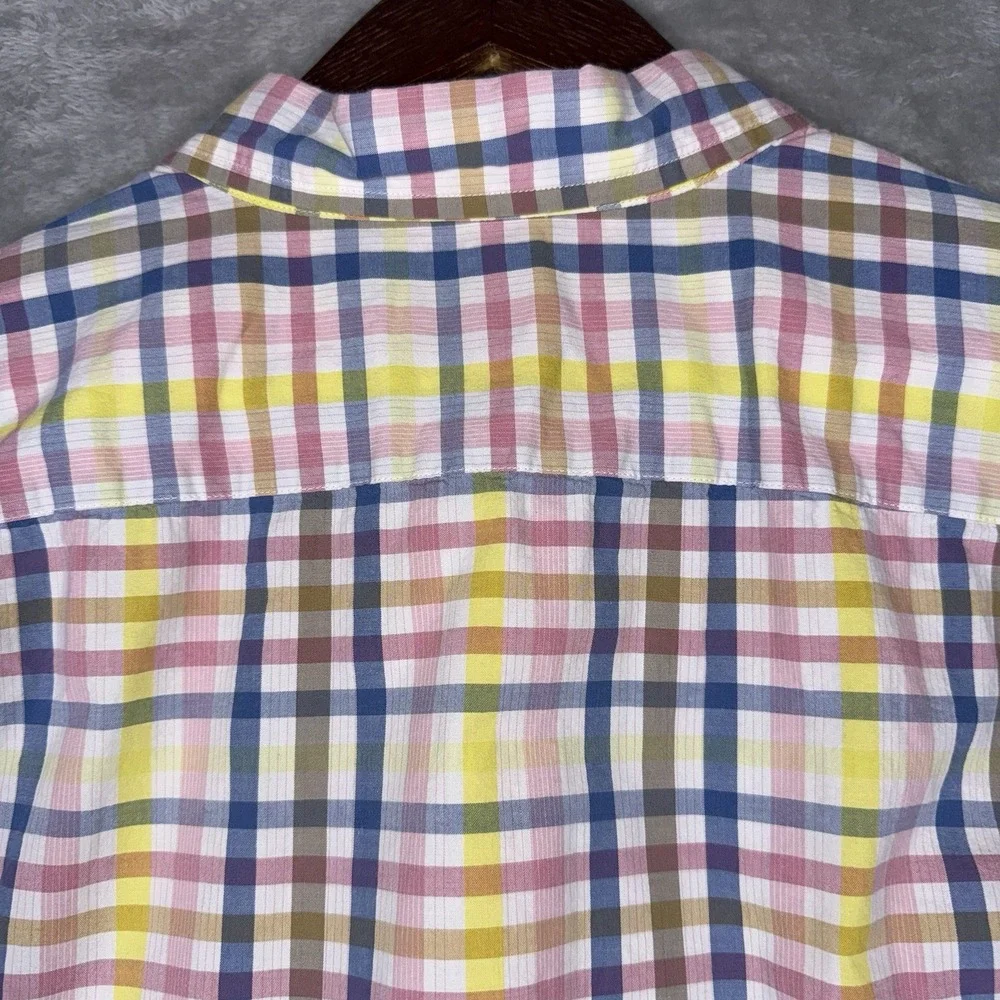 J Crew Shirt Mens XL Colorful Flex Washed Short Sleeve Button Up Preppy Spring - Picture 9 of 9